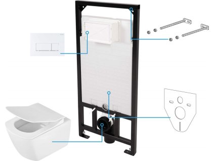 DEANTE - Anemon bílá - Toaletní set, podomítkový, 6v1 CDZA6ZPW