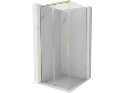 MEXEN/S - Rox sprchový kout posuvný 95 x 95, transparent, zlato kartáčovaná 8C2-095-095-55-00