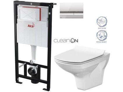 Předstěnový instalační systém s chromovým tlačítkem M1721 + WC CERSANIT CLEANON CARINA + SEDÁTKO AM101/1120 M1721 CA3