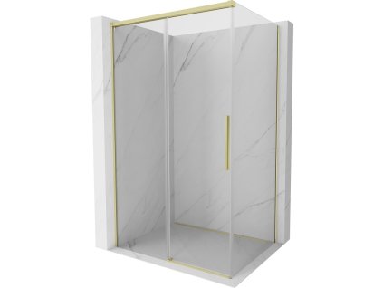MEXEN/S - Rox sprchový kout posuvný 100 x 70, transparent, zlato kartáčovaná 8C2-100-070-55-00