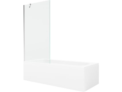 MEXEN/S - Vega obdélníková vana 160 x 70 cm s panelem + vanová zástěna 90, transparent, chrom 550116070X9509000001