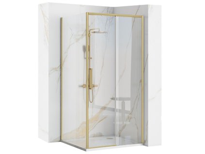 REA/S - Sprchová kabina Rapid Slide Gold Brush Dveře: 150 x Sprchová zástěna: 90 KPL-K9480