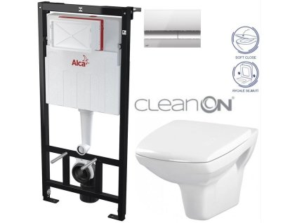 Předstěnový instalační systém s chromovým tlačítkem M1721 + WC CERSANIT CLEANON CARINA + SEDÁTKO AM101/1120 M1721 CA2