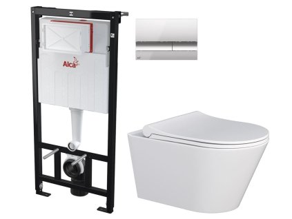 ALCA Sádromodul - předstěnový instalační systém s chromovým tlačítkem M1721 + WC MYJOYS MY1 + SEDÁTKO AM101/1120 M1721 MY1