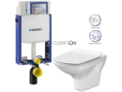 GEBERIT KOMBIFIX ECO, nádržka UP 320 bez tlačítka + WC CERSANIT CLEANON CARINA + SEDÁTKO 110.302.00.5 CA3