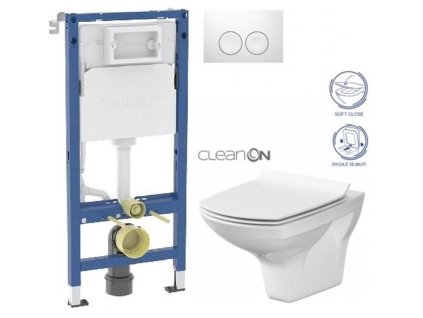 GEBERIT DuofixBasic s bílým tlačítkem DELTA21 + WC CERSANIT CLEANON CARINA + SEDÁTKO 458.103.00.2 21BI CA3