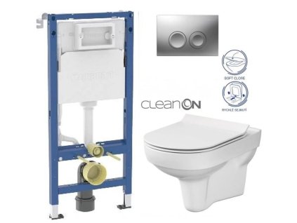 GEBERIT DuofixBasic s matným tlačítkem DELTA21 + WC CERSANIT CITY NEW CLEANON + WC SEDÁTKO SLIM 458.103.00.2 21MA CI2