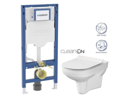 GEBERIT Duofix bez tlačítka + WC CERSANIT CITY NEW CLEANON + WC SEDÁTKO SLIM 111.300.00.6 CI2