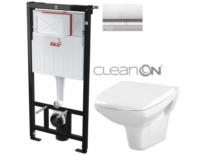 Předstěnový instalační systém s chromovým tlačítkem M1721 + WC CERSANIT CLEANON CARINA + SEDÁTKO AM101/1120 M1721 CA1