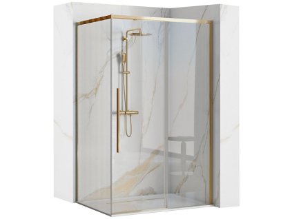REA/S - Sprchový kout SOLAR - zlatý 80x100 Se sprchovou vaničkou Savoy KPL-K4901