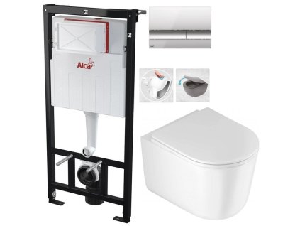 Předstěnový instalační systém s chromovým tlačítkem M1721 + WC DEANTE Jasmin se sedátkem RIMLESS AM101/1120 M1721 JA1