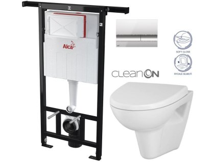 Předstěnový instalační systém s chromovým tlačítkem M1721 + WC CERSANIT CLEANON PARVA + SEDÁTKO AM102/1120 M1721 PA1