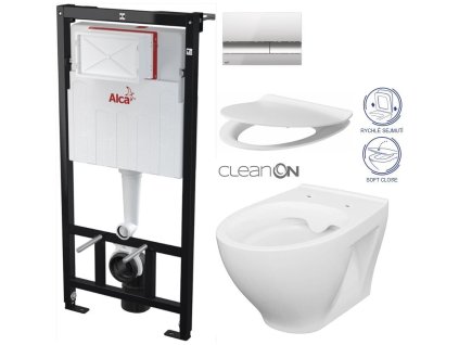 Předstěnový instalační systém s chromovým tlačítkem M1721 + WC CERSANIT CLEANON MODUO + SEDÁTKO AM101/1120 M1721 MO1