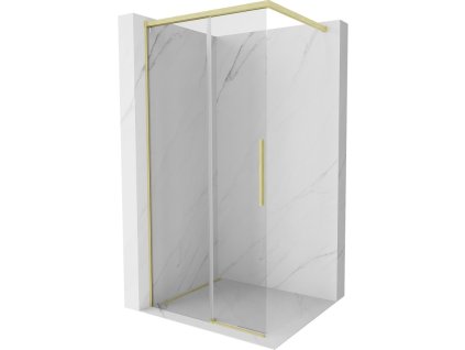 MEXEN/S - Rox Sprchová zástěna WALK-IN 120 x 200, transparent 8 mm, zlato kartáčovaná 8C2-120-003-55-00