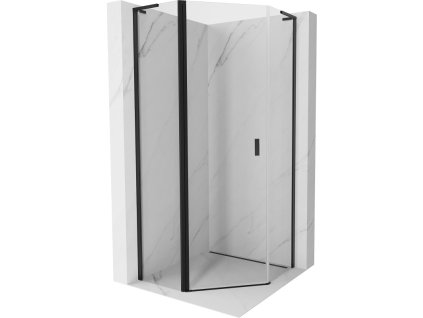 MEXEN/S - Mist L sprchový kout pětiboký křídlový 100 x 100, transparent, černá 8A8L-100-100-70-00