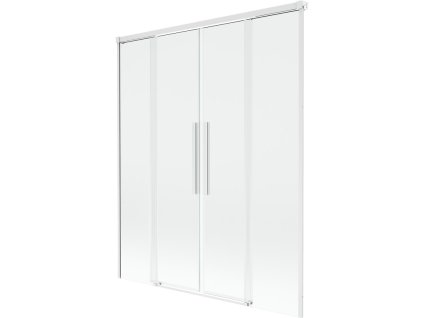 MEXEN/S - Rox vanová zástěna 2-křídlová posuvná 150 x 150, transparent, bílá 8C9-150-002-20-00