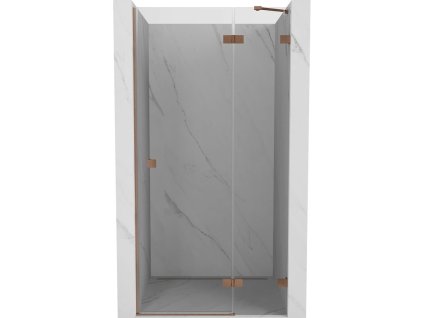 MEXEN/S - Lunar sprchové dveře křídlové pravá 115, transparent, měď kartáčovaná 834-115-000-65-00-P