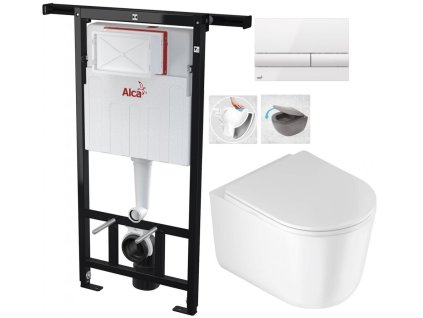 Předstěnový instalační systém s bílým tlačítkem M1710 + WC DEANTE Jasmin se sedátkem RIMLESS AM102/1120 M1710 JA1