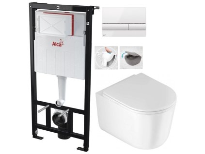 Předstěnový instalační systém s bílým tlačítkem M1710 + WC DEANTE Jasmin se sedátkem RIMLESS AM101/1120 M1710 JA1