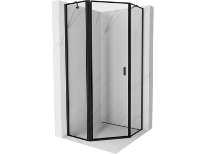 MEXEN/S - Mist sprchový kout pětiboký křídlový levá 100 x 100, černá okraj, černá 8A8-100-100-70-70-L