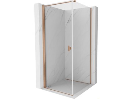 MEXEN/S - Mist-B sprchový kout dveře křídlové 85 x 85, transparent, měď kartáčovaná 8A2T-085-085-65-00