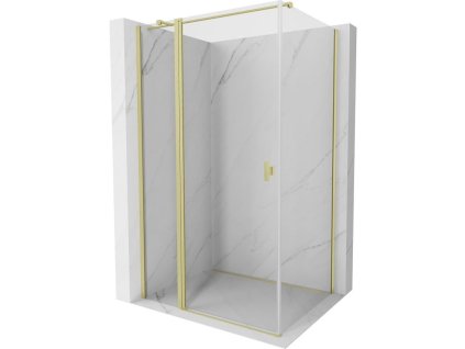 MEXEN/S - Mist T sprchový kout dveře křídlové 80 x 85, transparent, zlato kartáčovaná 8A4T-080-085-55-00