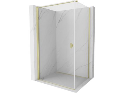 MEXEN/S - Mist-B sprchový kout dveře křídlové 80 x 95, transparent, zlato kartáčovaná 8A2T-080-095-55-00