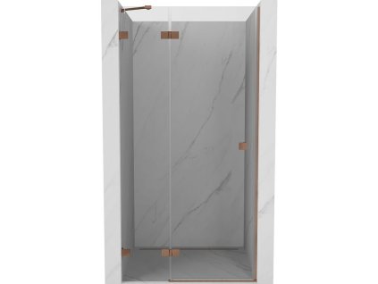 MEXEN/S - Lunar sprchové dveře křídlové levé 110, transparent, měď kartáčovaná 834-110-000-65-00-L