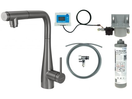 DEANTE - Eridan 1500 baterie kuchyňská, se sadou pro filtraci vody, s vytahovací hubicí; BREFD75M