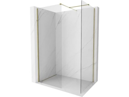 MEXEN/S - Kioto-X Sprchová zástěna WALK-IN 70 x 70, transparent 10 mm, zlato 800-070-202-50-00-070-X