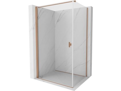 MEXEN/S - Mist-B sprchový kout dveře křídlové 75 x 95, transparent, měď kartáčovaná 8A2T-075-095-65-00
