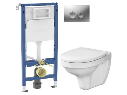 GEBERIT DuofixBasic s matným tlačítkem DELTA21 + WC CERSANIT DELFI + SEDÁTKO 458.103.00.2 21MA DE1