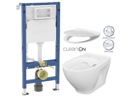 GEBERIT DuofixBasic bez tlačítka + WC CERSANIT CLEANON MODUO + SEDÁTKO 458.103.00.2 X MO1