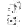 LAUFEN LAURIN - sprchová nástěnná páková baterie, sprchovou syntetickou hadicí 1600 mm a ruční sprchou Stella 80 mm, PVD titan černý matný, hF500750428600