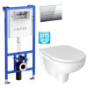 LAUFEN Rámový podomítkový modul CW1 SET s chromovým tlačítkem + WC JIKA LYRA PLUS RIMLESS + SEDÁTKO DURAPLAST H8946600000001CR LY1