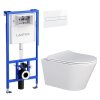 LAUFEN Rámový podomítkový modul CW1 SET s bílým tlačítkem + WC MYJOYS MY1 + SEDÁTKO H8946600000001BI MY1