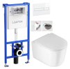 LAUFEN Rámový podomítkový modul CW1 SET s bílým tlačítkem + WC DEANTE Jasmin se sedátkem RIMLESS H8946600000001BI JA1