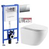 LAUFEN Rámový podomítkový modul CW1 SET s chromovým tlačítkem + WC INVENA LIMNOS WITH SOFT, včetně soft/close sedátka H8946600000001CR LI1