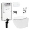 LAUFEN Podomít. systém LIS TW1 SET s bílým tlačítkem + WC REA Carlo Flat Mini Rimless + SEDÁTKO H8946630000001BI CF1