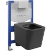 MEXEN/S - WC předstěnová instalační sada Felix XS-F s mísou WC Teo, černá mat 6803385XX85