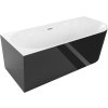 MEXEN/S - Mia volně stojící rohová vana levá 170 x 80, bílá/černá, sifon a přepad chrom 52691708075L-01