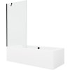 MEXEN/S - Cube obdélníková vana 180 x 80 cm s panelem + vanová zástěna 90, transparent, černá 550518080X9509000070