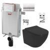 ALCADRAIN Renovmodul - předstěnový instalační systém s chromovým tlačítkem M1721 + WC REA CARLO MINI RIMLESS ČIERNY MAT + SEDADLO AM115/1000 M1721 MM1