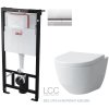 Předstěnový instalační systém s chromovým tlačítkem M1721 + WC LAUFEN PRO LCC RIMLESS + SEDÁTKO AM101/1120 M1721 LP2