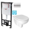 Předstěnový instalační systém s chromovým tlačítkem M1721 + WC JIKA LYRA PLUS RIMLESS + SEDÁTKO DURAPLAST AM101/1120 M1721 LY1