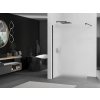 MEXEN/S - KIOTO Sprchová zástěna WALK-IN 100x200 cm 8 mm, černá, matné sklo 800-100-101-70-30