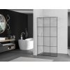 MEXEN/S - KIOTO Sprchová zástěna WALK-IN 100 x 200, transparent/černý vzor 8 mm, bílá 800-100-101-20-77