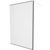 MEXEN/S - KIOTO Sprchová zástěna WALK-IN 90 x 200, transparent/černý vzor 8 mm, bílá 800-090-101-20-70