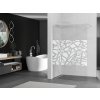 MEXEN/S - KIOTO Sprchová zástěna WALK-IN 90 x 200, transparent/bílý vzor 8 mm, bílá 800-090-101-20-85