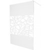 MEXEN/S - KIOTO Sprchová zástěna WALK-IN 90 x 200, transparent/bílý vzor 8 mm, bílá 800-090-101-20-85